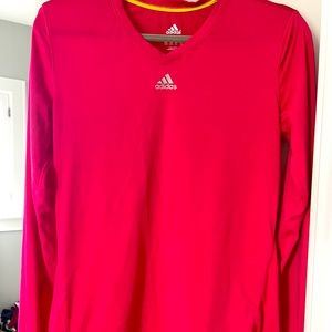 EUC - hot pink adidas climalite long sleeve top